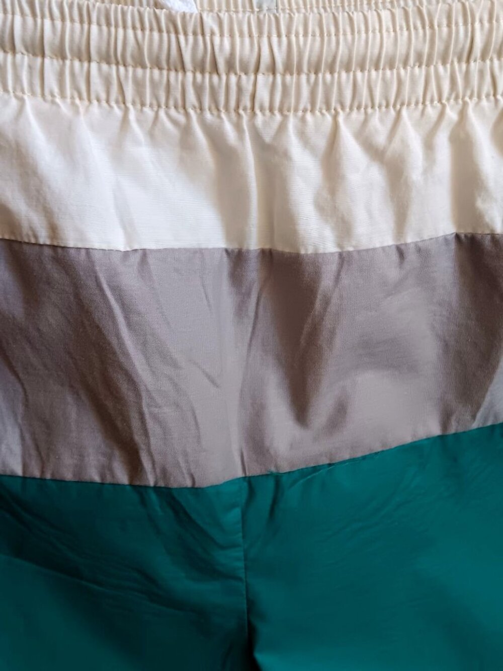 XL Vintage Mens Swim Trunks 1980s SERGIO VALENTE ColorBlock Board Shorts Beach